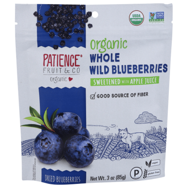 Patience Fruit & Co Organic Dried Whole Wild Blueberries Sweetened With