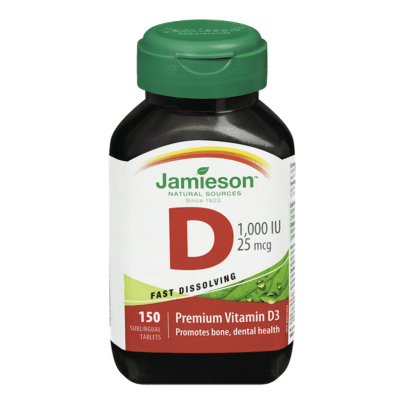Jamieson 25 mcg/1,000 IU Vitamin D Fast Dissolving Sublingual Tablets