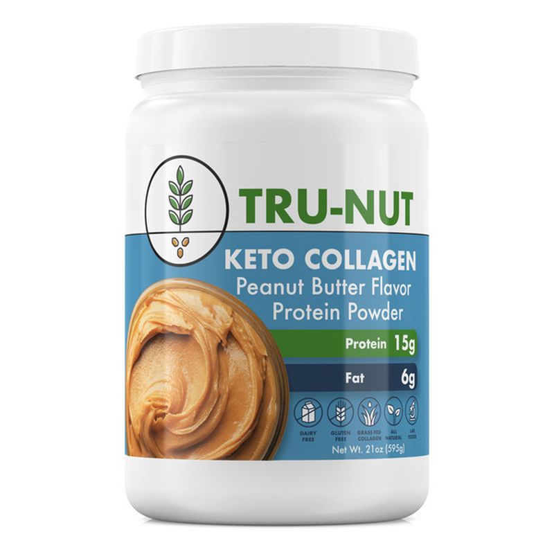 TruNut Keto Collagen Protein Powder, Peanut Butter Flavor (21 oz