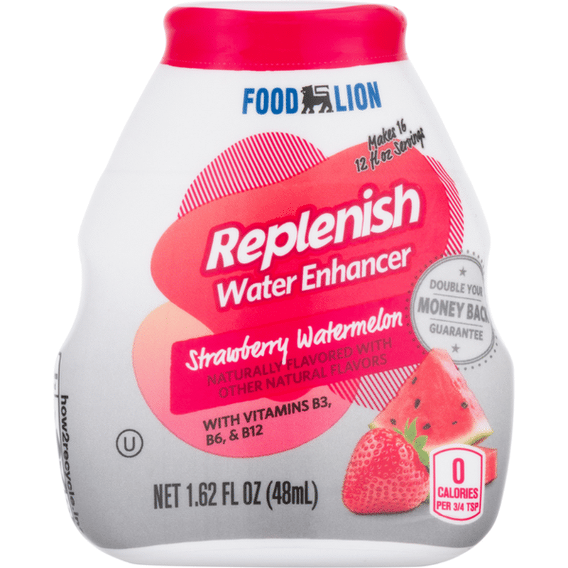 Food Lion Water Enhancer, Strawberry Watermelon, Replenish (1.62 fl oz