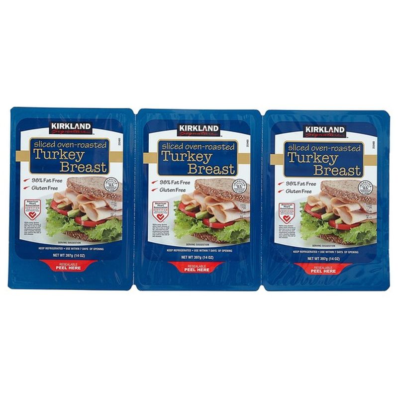 Kirkland Signature Sliced Turkey Breast, 3 x 14 oz (14 oz) from Costco