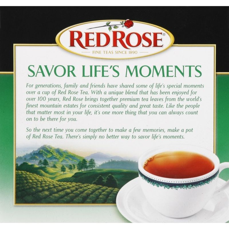 Red Rose Black Tea, Full Flavored, Naturally Decaffeinated, Bags (48