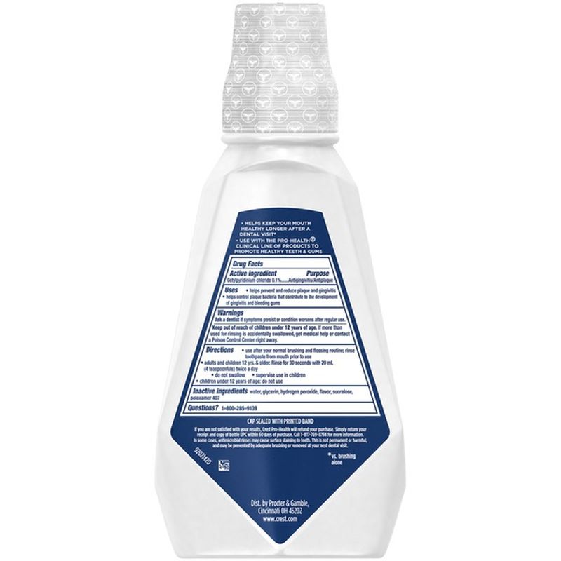 Crest Pro Health Clinical Mouthwash, Gingivitis Protection, Alcohol