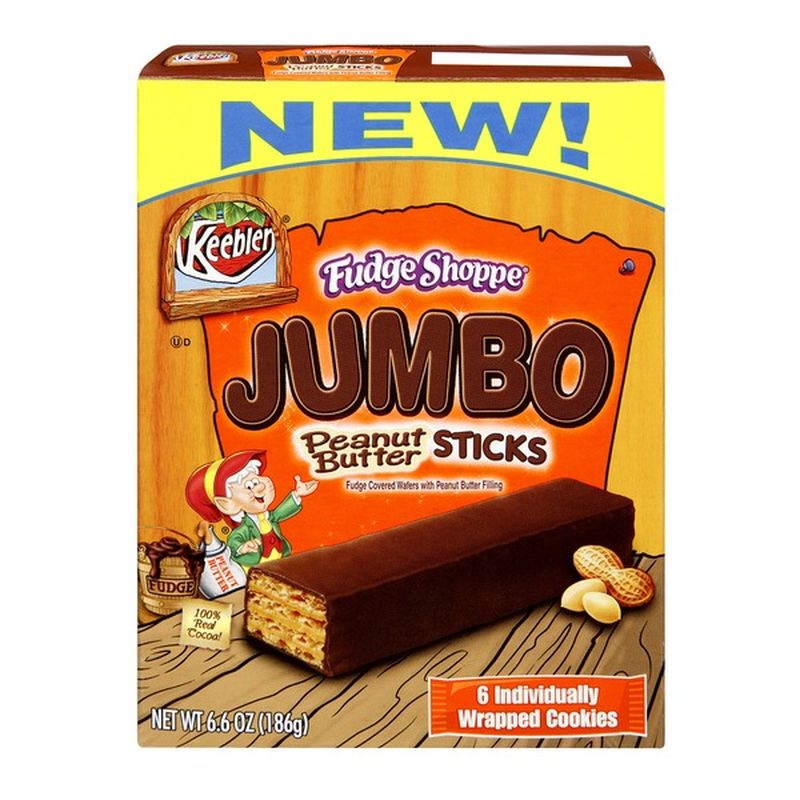 Keebler Fudge Sticks Jumbo Peanut Butter Cookies (1.1 oz) Instacart