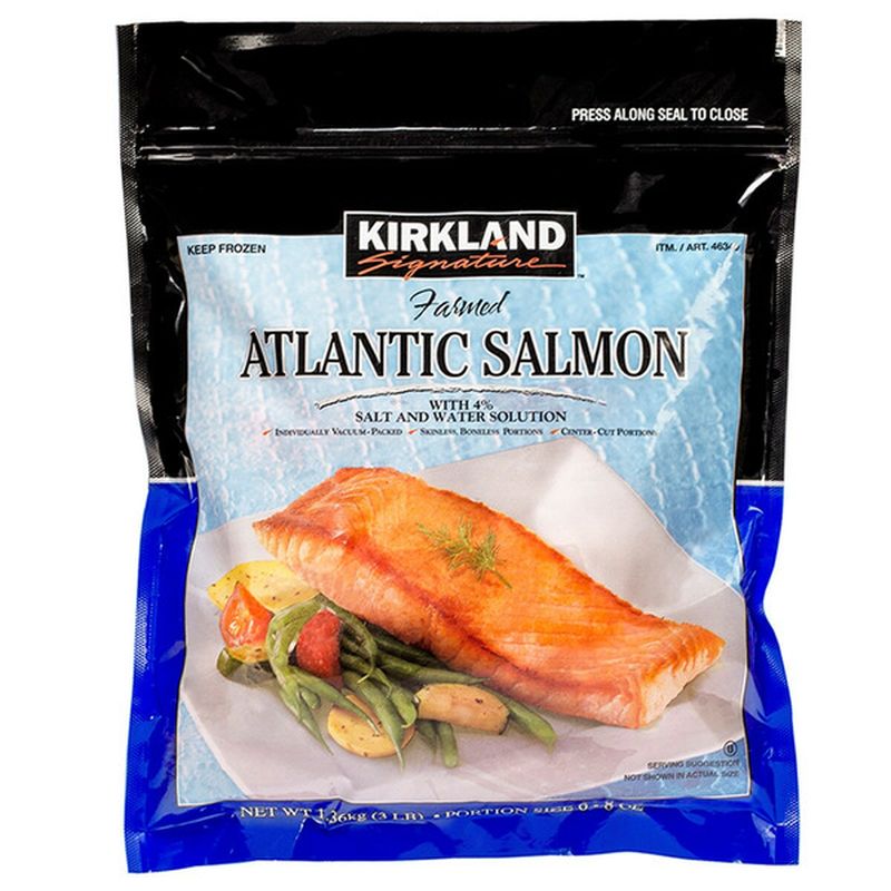 Kirkland Signature Farmed Atlantic Salmon Individually Wrapped, 3 lb (3 ...