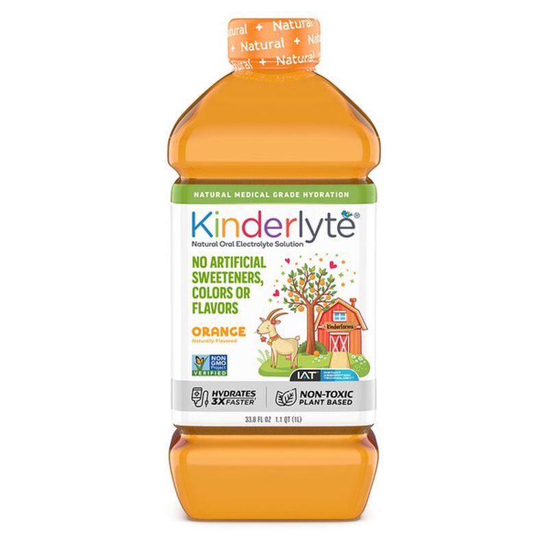 Kinderlyte Natural Oral Electrolyte Solution Orange (33.8 oz) Instacart