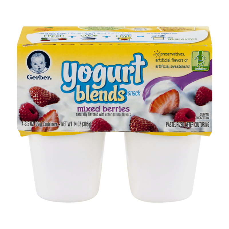 Gerber Yogurt Blends Snack Mixed Berry Yogurt (3.5 oz) from Stop & Shop