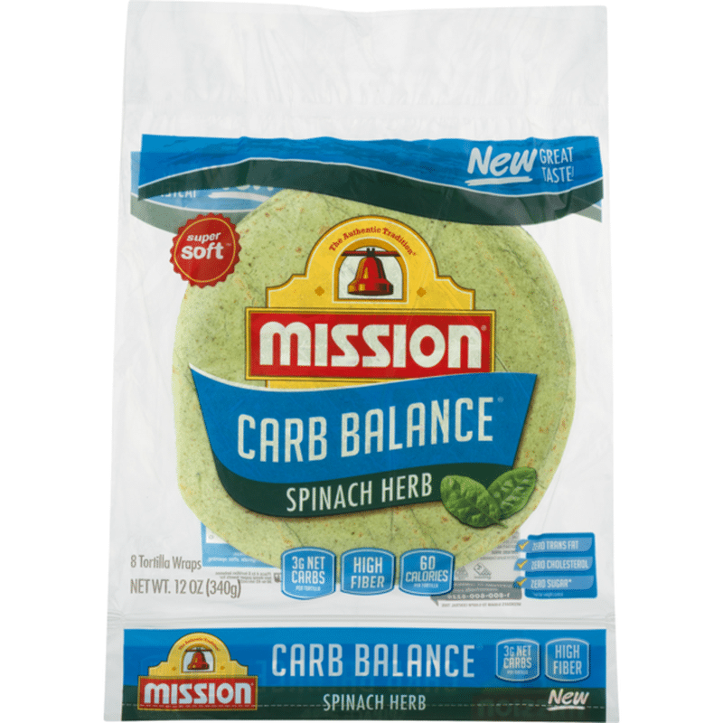 Mission Spinach Herb Tortilla Wraps (12 oz) from Brookshire's Instacart