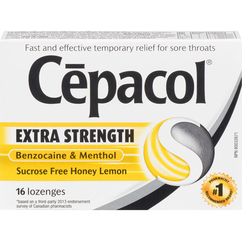 Cepacol® Extra Strength Sore Throat Relief Lozenges Honey Lemon Flavor Maximum Numbing 16 Ct 8213