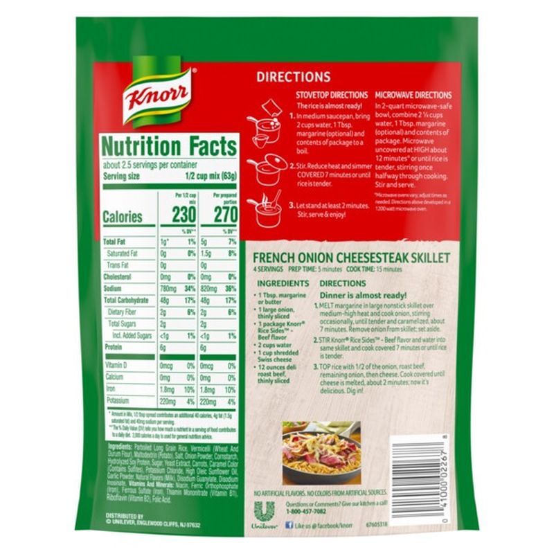Knorr Rice Sides Beef (5.5 oz) - Instacart