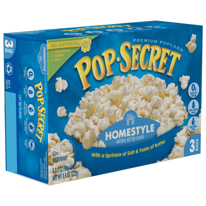 Pop Secret Popcorn, Premium, Homestyle, Natural Butter Flavor (9.6 oz