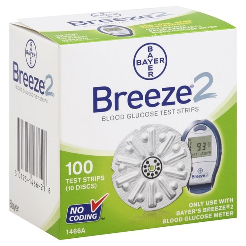 Bayer Breeze 2 Blood Glucose Test Strips (10 Disks)
