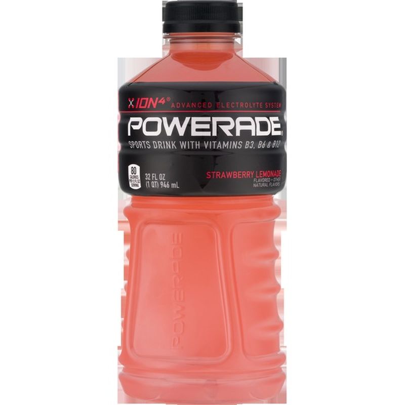 Powerade Strawberry Lemonade, Ion4 Electrolyte Enhanced Fruit Flavored