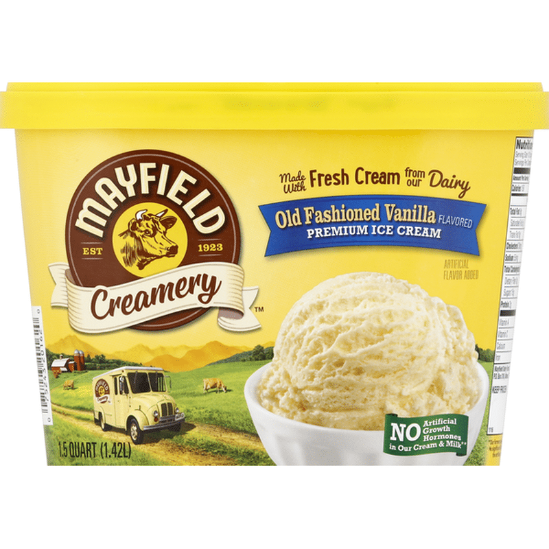 Mayfield Ice Cream, Premium, Old Fashioned Vanilla Flavored (1.5 qt