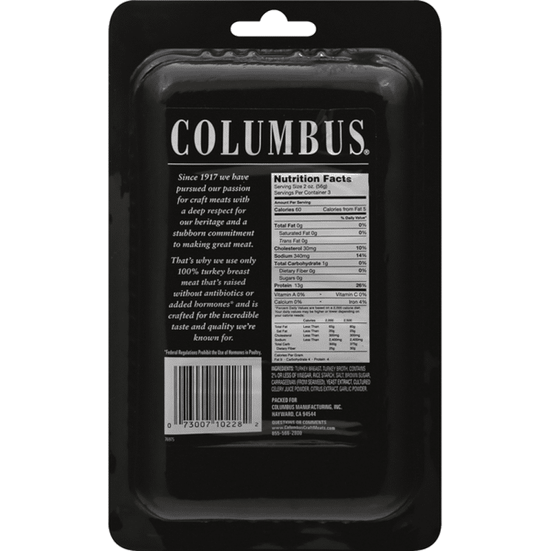 Columbus Turkey Breast, Reduced Sodium, Oven Roasted (6 oz) Instacart