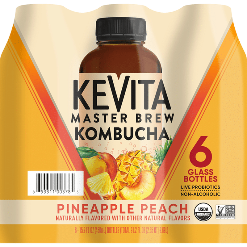 Kevita Kombucha Pineapple Peach 6 Each Instacart