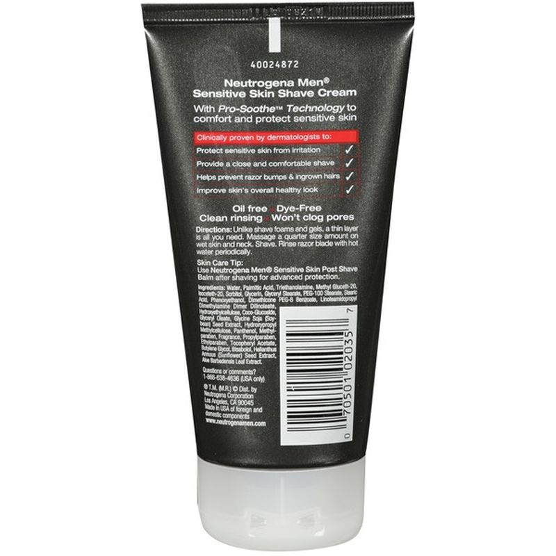 Neutrogena® Men Sensitive Skin Shave Cream (5.1 fl oz) Instacart