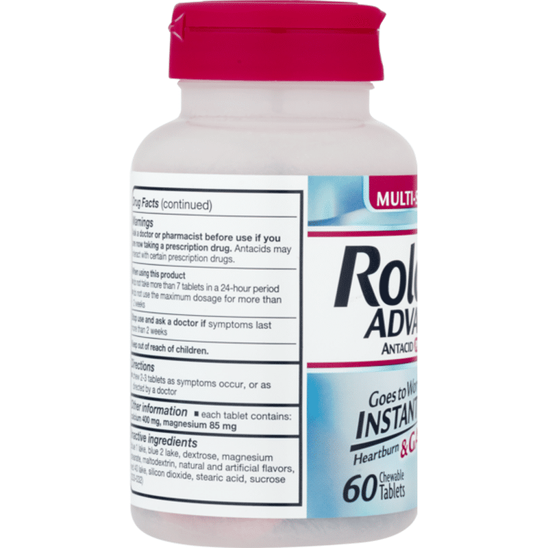 Rolaids Advanced Antacid Plus AntiGas Chewable Tablets Mixed Berries