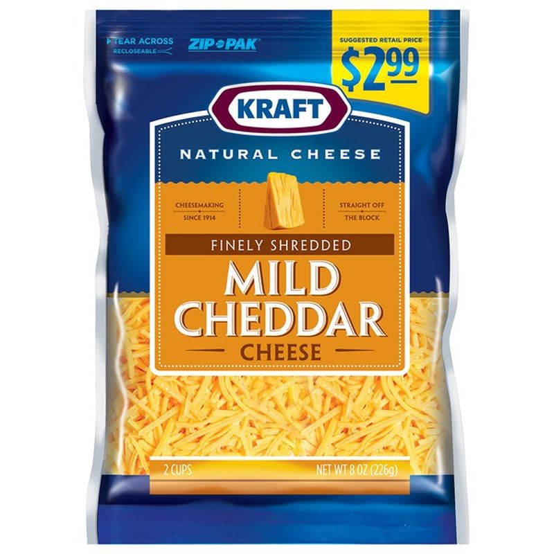 Kraft Cheddar Mild Pre Priced 2 99 Shredded Cheese 8 Oz Instacart