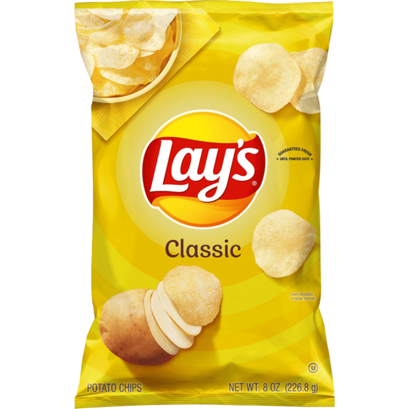 Lay S Classic Potato Chips 8 Oz Instacart