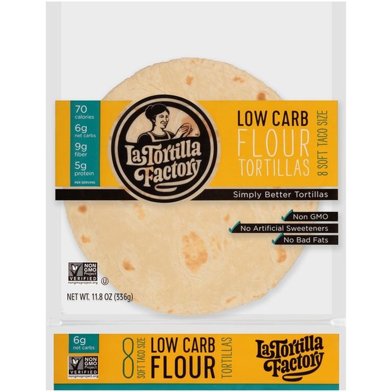 La Tortilla Factory Soft Taco Size Low Carb Flour Tortillas 118 Oz