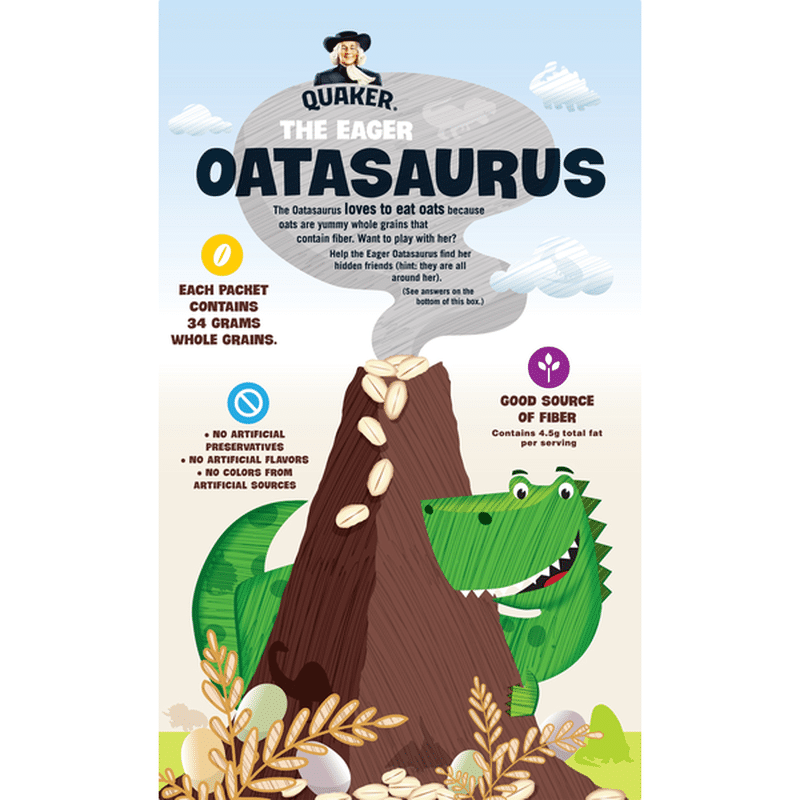 Quaker Instant Oatmeal Dinosaur Eggs Brown Sugar (14.1 oz) Instacart