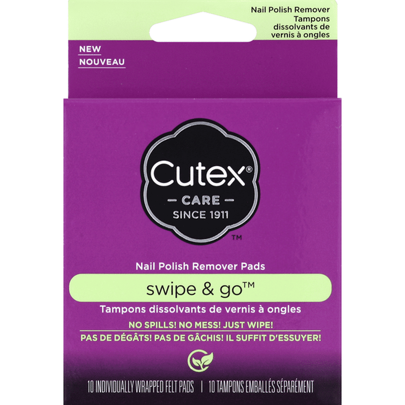 Cutex Nail Polish Remover Pads, Swipe & Go (10 ct) Instacart