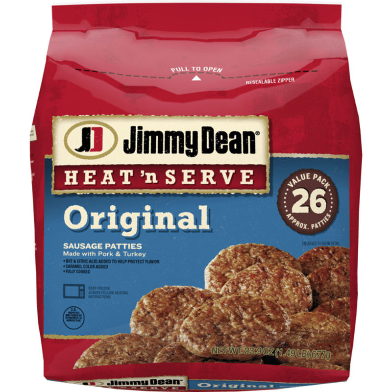 Jimmy Dean Heat N Serve Original Pork Sausage Patties 26 Ct From Publix Instacart 5346