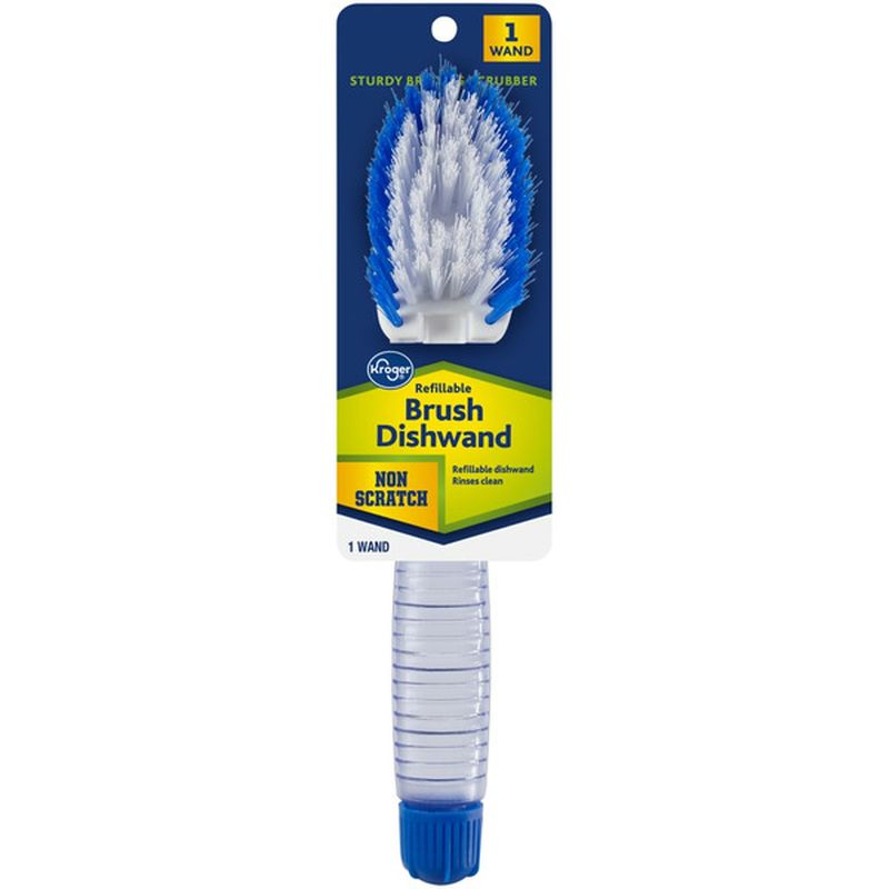 Kroger Refillable Scrubber Dishwand - Blue & White