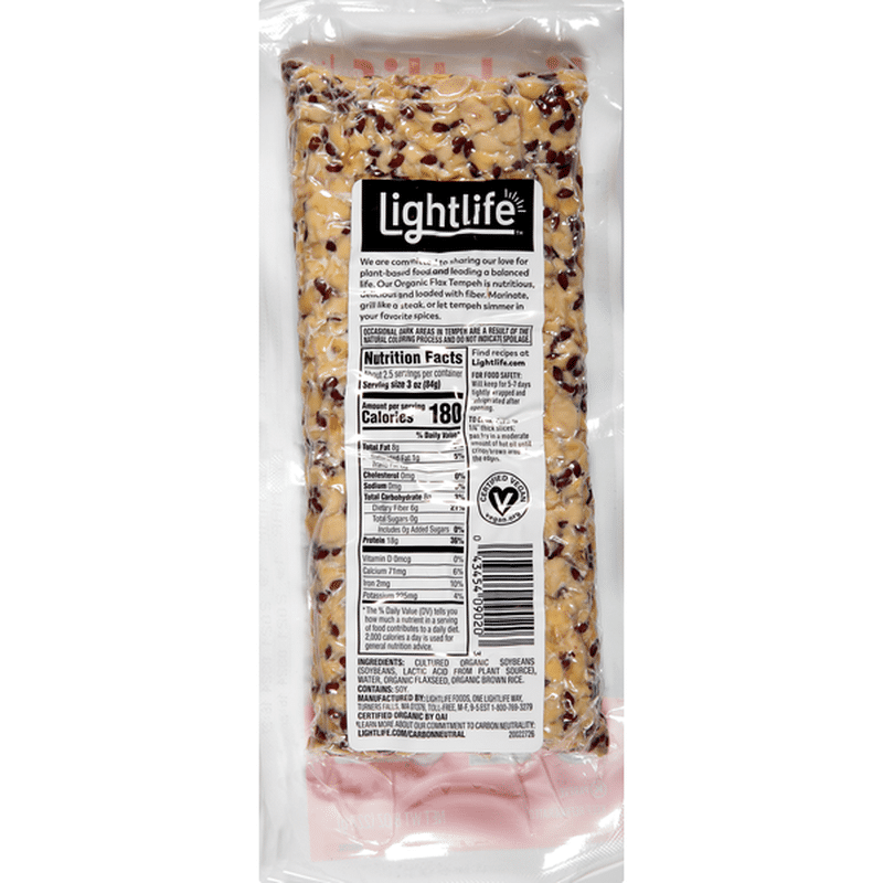 Lightlife Organic Flax Tempeh 8 Oz - Instacart