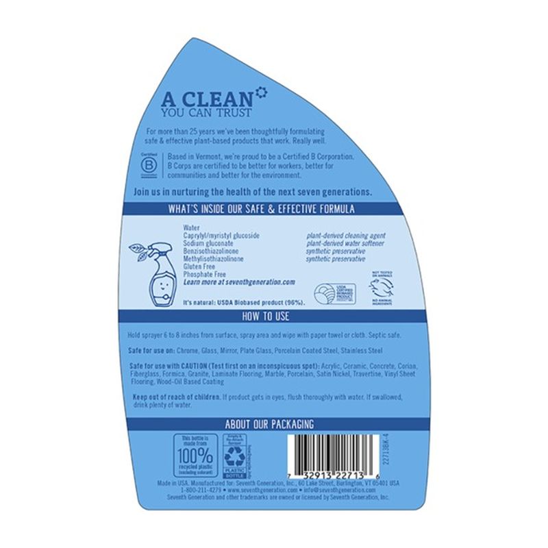 Seventh Generation Glass Cleaner Fragrance Free