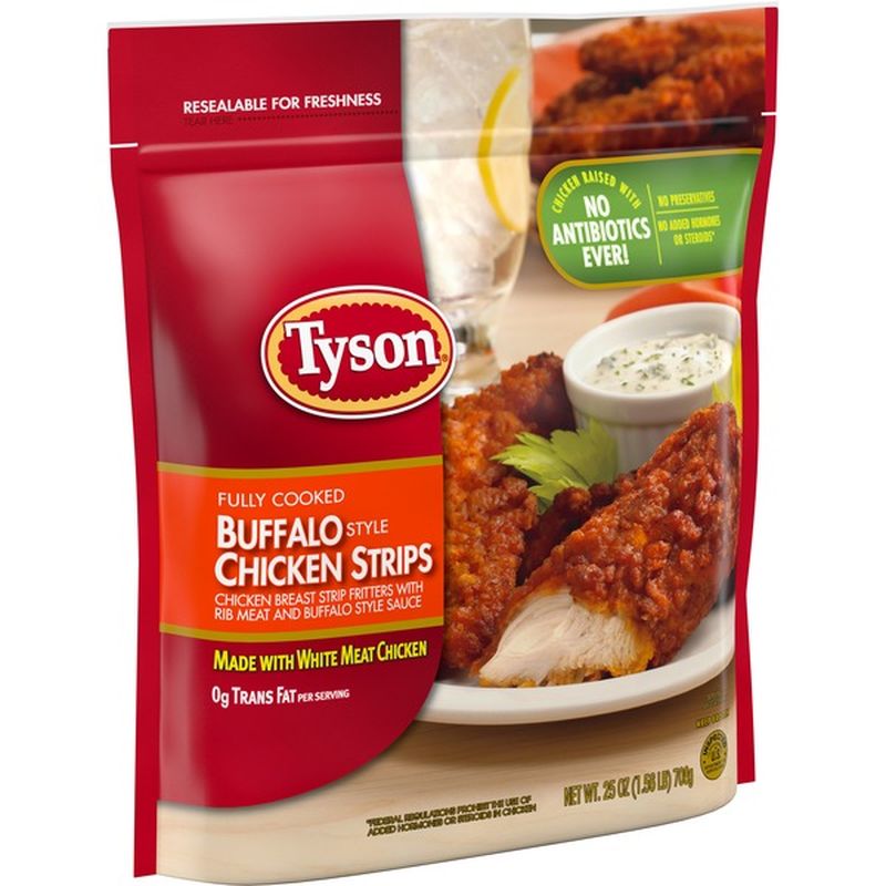 Tyson Fully Cooked Buffalo Style Chicken Strips, Frozen (25 Oz) - Instacart