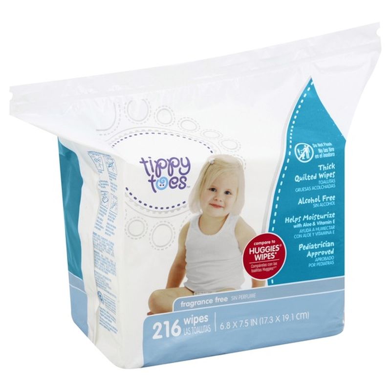 Tippy Toes by TopCare Thick Quilted Wipes, Fragrance Free