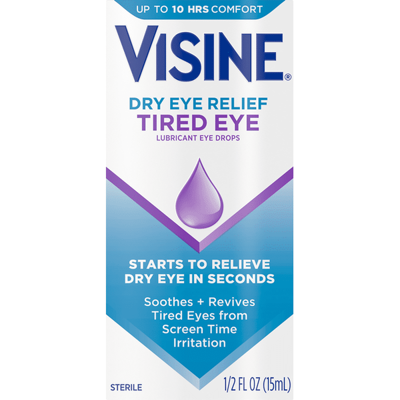 Visine Dry Eye Relief Tired Eye Lubricant Eye Drops (0.5 fl oz) Instacart