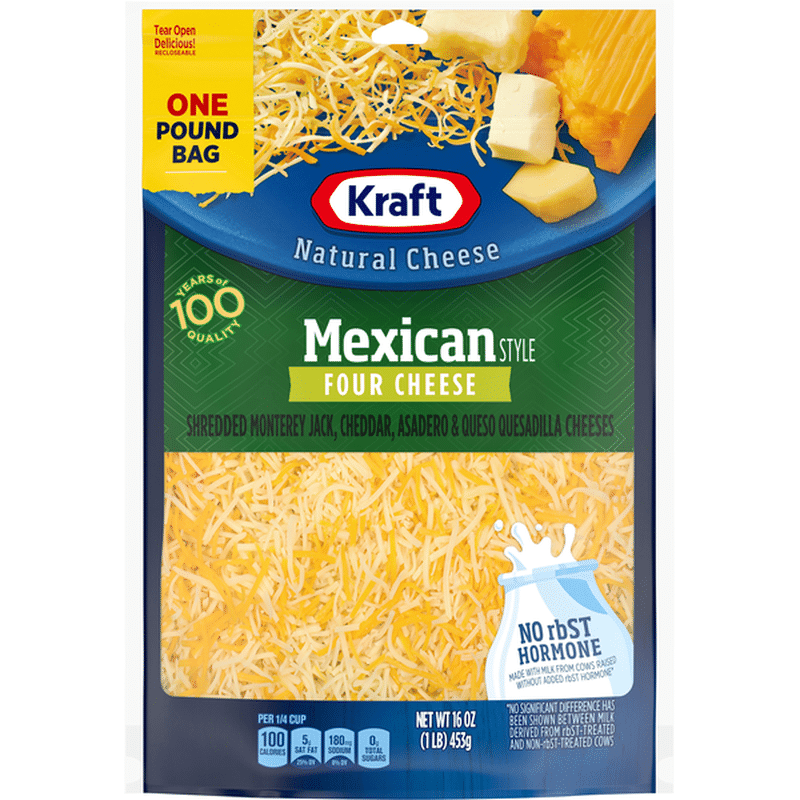Kraft Mexican Style Four Chese Finely Shredded Natural Cheese