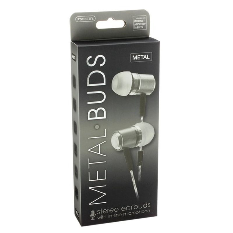 Sentry Pro Metal Buds Grey Stereo Earbuds