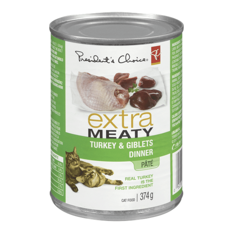 President's Choice Turkey & Giblets Dinner Extra Meaty Cat Food (374 g
