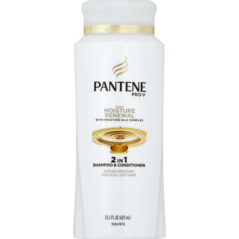 Pantene Shampoo & Conditioner, 2 in 1, Daily Moisture Renewal (21.1 oz ...