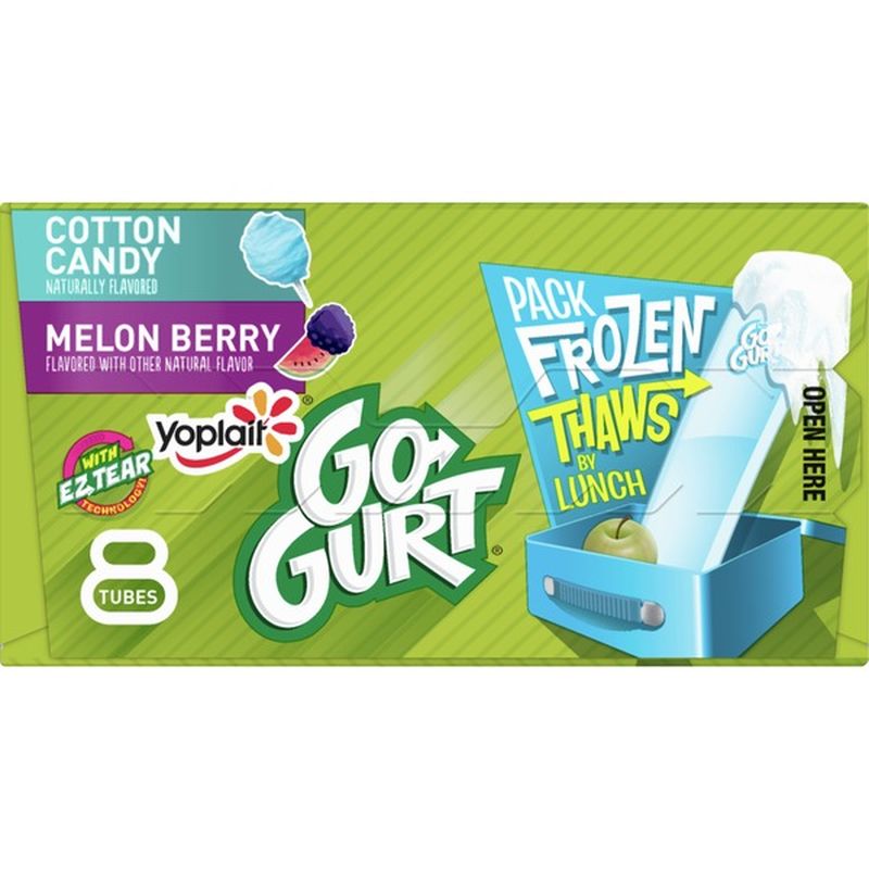GoGurt Yoplait Portable Low Fat Yogurt Variety Cotton Candy & Melon