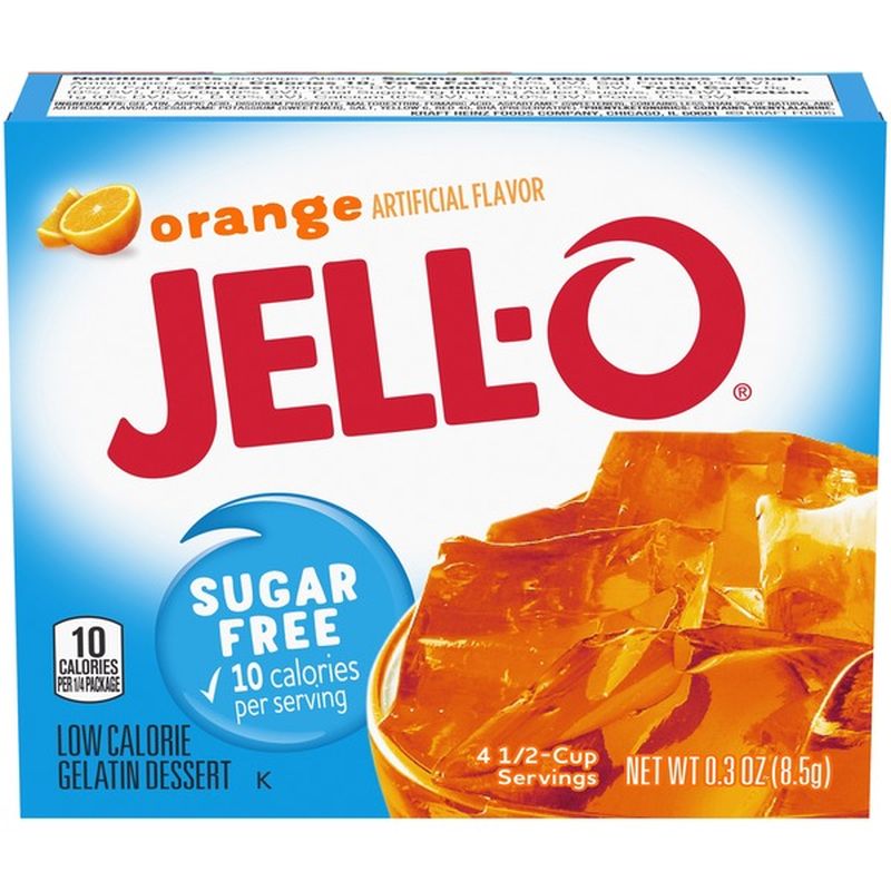 Jell O Sugar Free Orange Instant Gelatin Mix 0 3 Oz Instacart