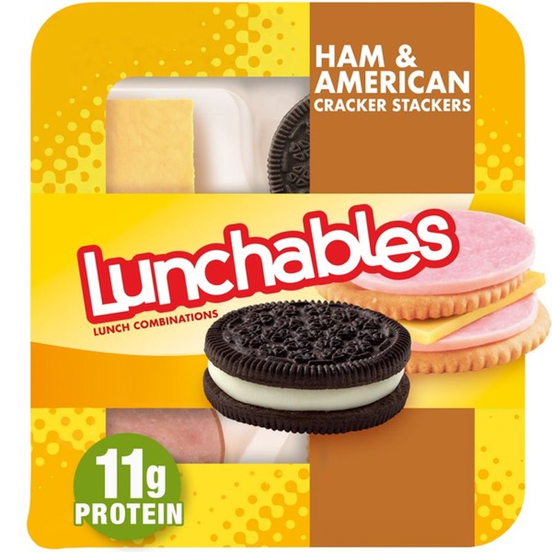 Lunchables Ham American Cheese Cracker Stackers Snack Kit With Chocolate Sandwich Cookies 3 4 Oz Instacart