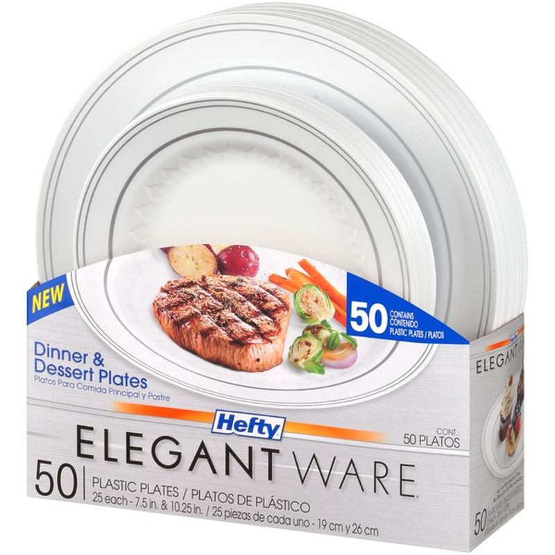 Hefty Plastic Dinner & Dessert Plates (50 ct) Instacart