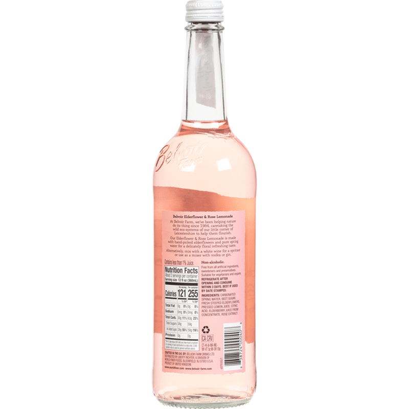 Belvoir Farm Lemonade, Elderflower & Rose (25.4 fl oz) Instacart