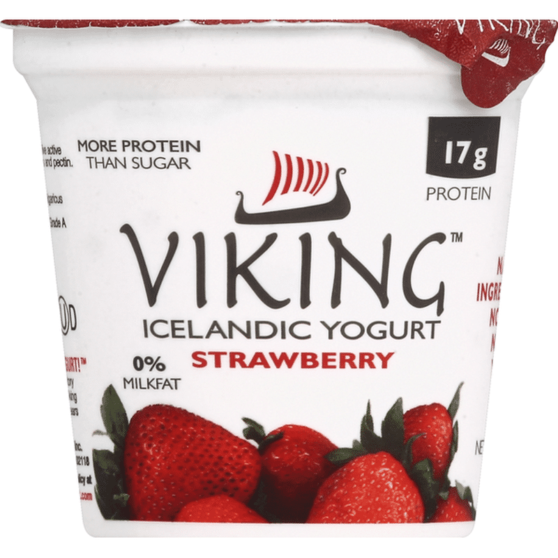 Viking Yogurt, Icelandic, NonFat, Strawberry (6 oz) Instacart
