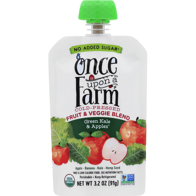 Once Upon a Farm Fruit & Veggie Blend, Green Kale & Apples, Cold