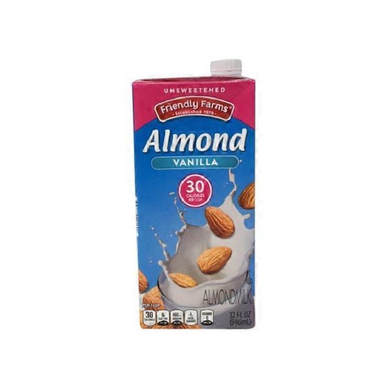 Friendly Farms Unsweetened Vanilla Almond Milk (32 fl oz) Instacart