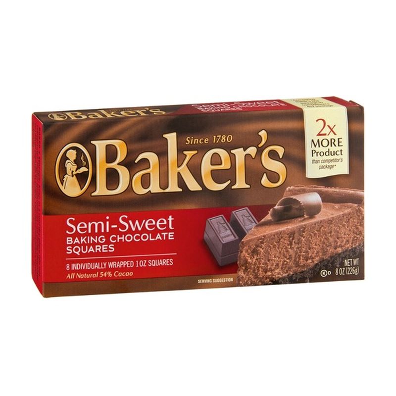 Baker S Semi Sweet Baking Chocolate Squares 8 Oz Instacart