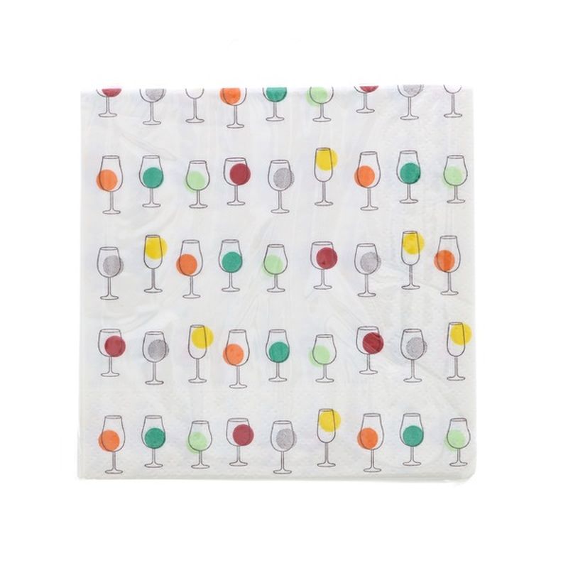 True Fabrications Wine Glass Cocktail Napkins
