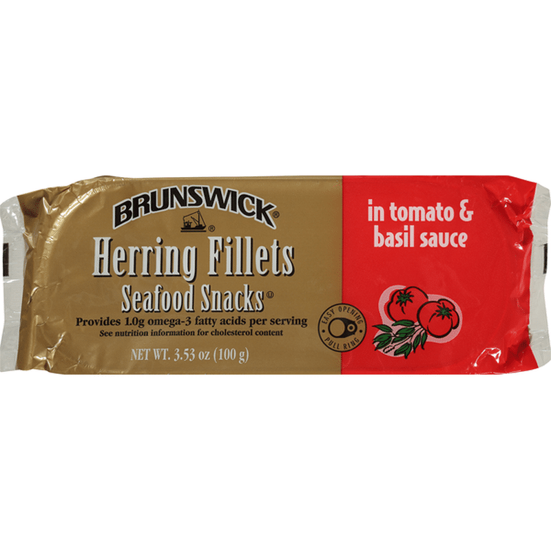 Brunswick Herring Fillets, in Tomato & Basil Sauce (3.53 oz) Instacart