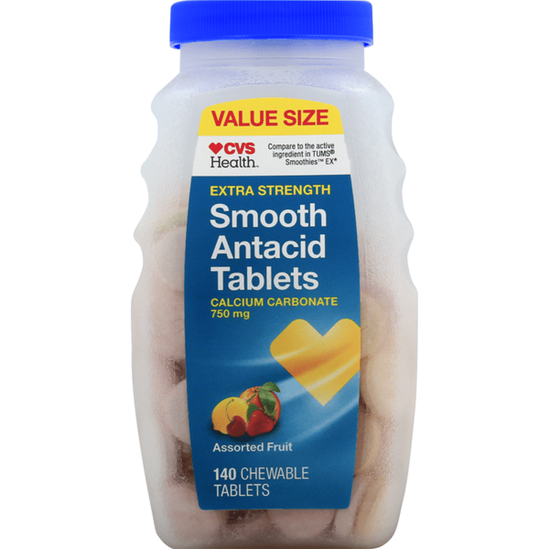 CVS Health Antacid, Smooth, Extra Strength, 750 mg, Chewable Tablets